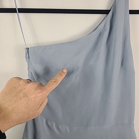 Reformation Evelyn One Shoulder Maxi Dress Light Blue Size 0 - Picture 6 of 9